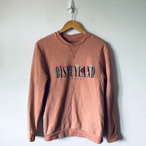 Disneyland Paris Flowers Cotton Sweatshirt  Rose Blush Pink Size Medium